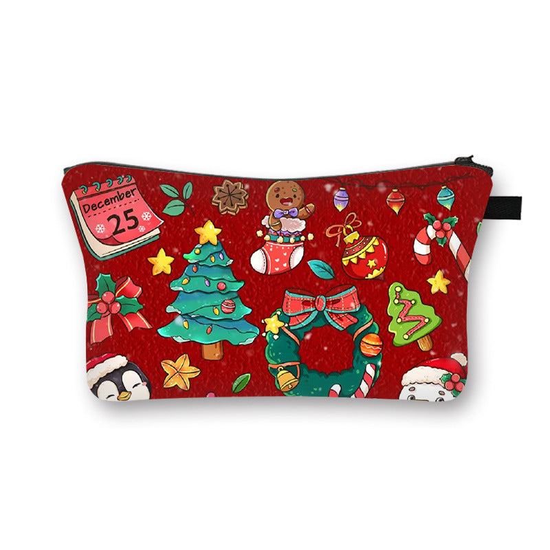 Wholesale Christmas Makeup Bags with Large Capacity Polyester Storage Bags